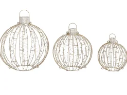 Outlet Beliani Decorazione per esterni LED GAROUR Palla di Natale 65/50/40 cm Oro