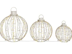 Outlet Beliani Decorazione per esterni LED GAROUR Palla di Natale 65/50/40 cm Oro