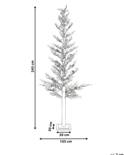 Beliani Decorazione per esterni LED GRENIVIK Albero di Natale 245 cm Bianco