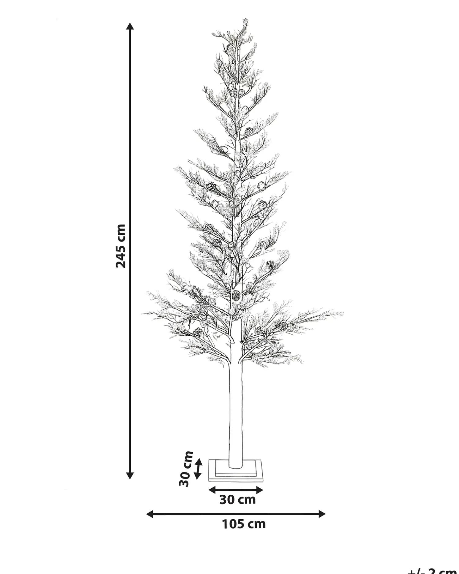 Beliani Decorazione per esterni LED GRENIVIK Albero di Natale 245 cm Bianco