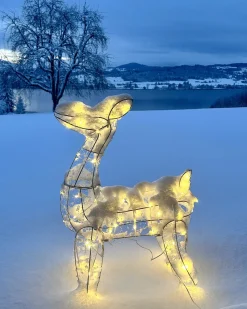 Sale Beliani Decorazione per esterni LED HAFNIR Capriolo 92 cm Argento