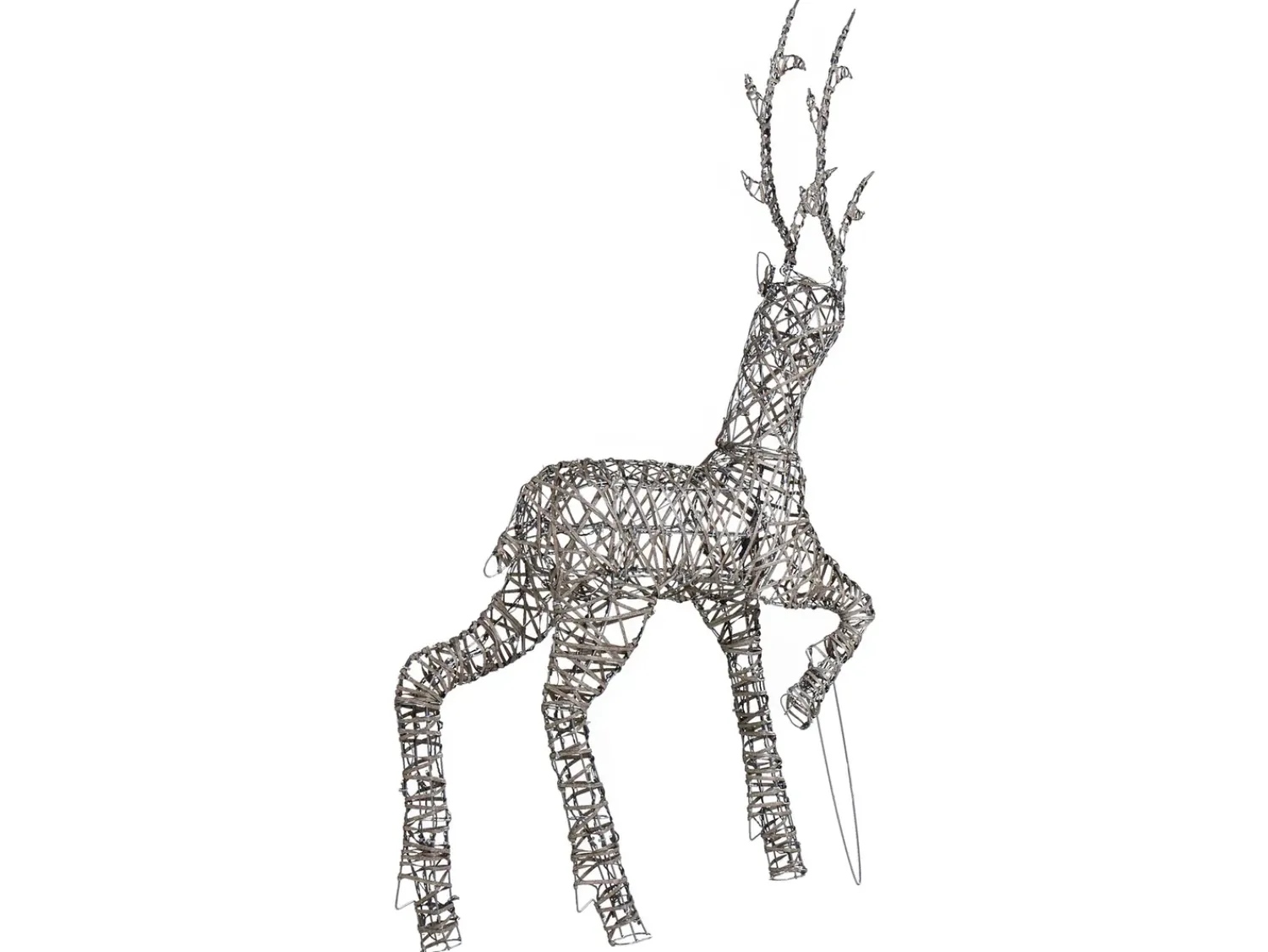 New Beliani Decorazione per esterni LED HUSAVIK Renna 140 cm Argento