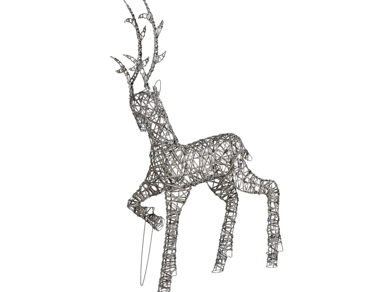 New Beliani Decorazione per esterni LED HUSAVIK Renna 140 cm Argento