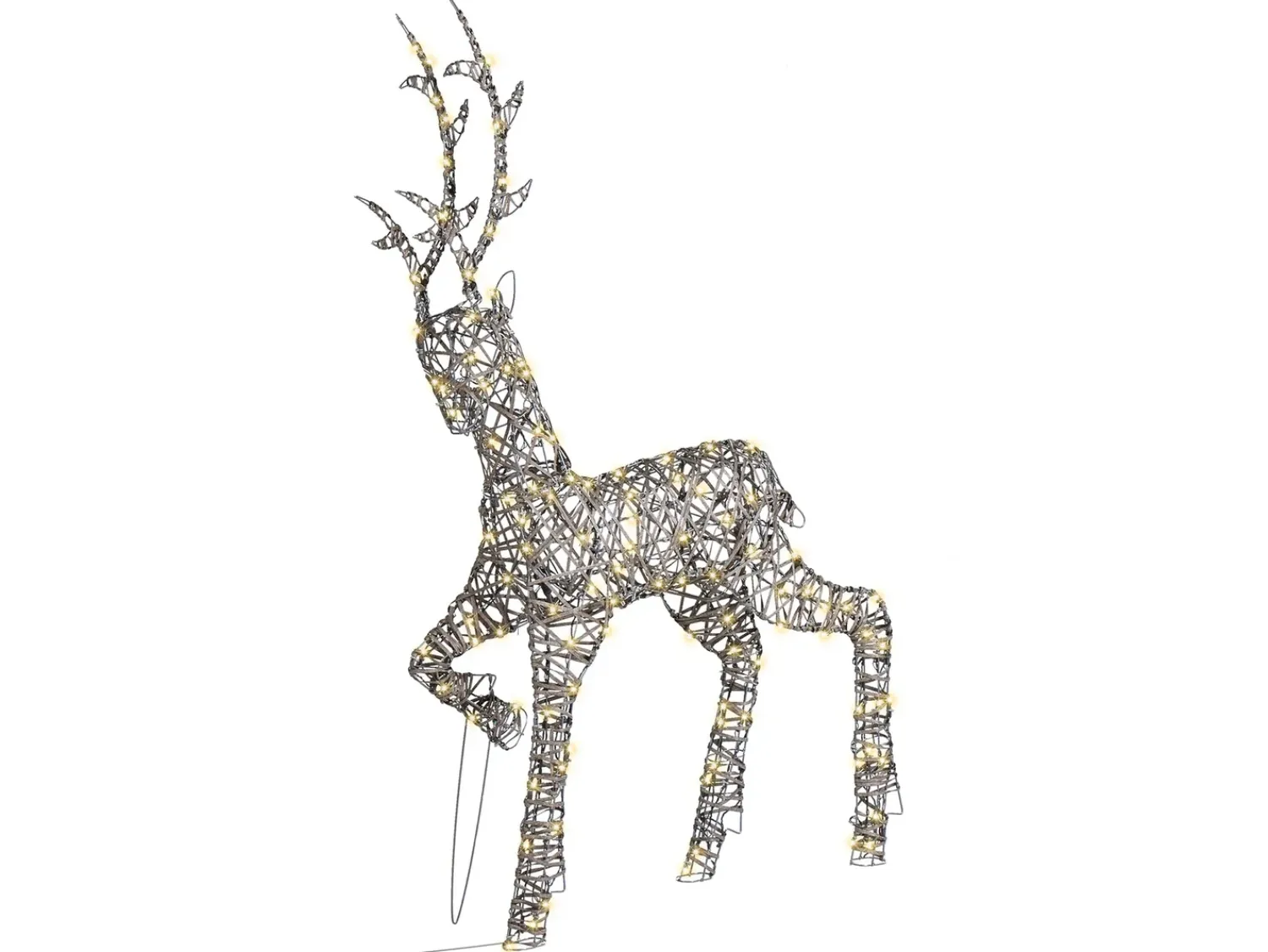New Beliani Decorazione per esterni LED HUSAVIK Renna 140 cm Argento