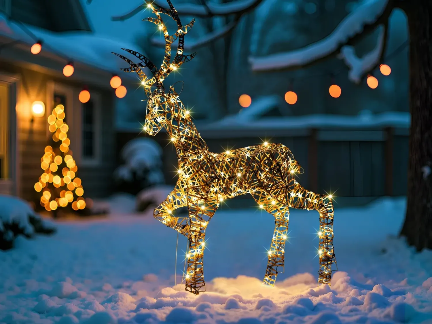 New Beliani Decorazione per esterni LED HUSAVIK Renna 140 cm Argento