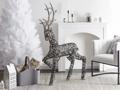 New Beliani Decorazione per esterni LED HUSAVIK Renna 140 cm Argento