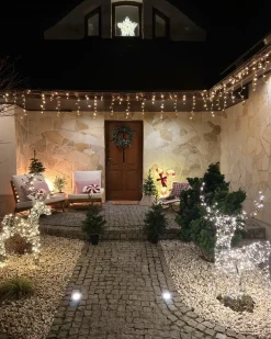New Beliani Decorazione per esterni LED HUSAVIK Renna 140 cm Argento
