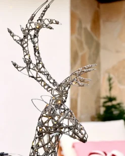 New Beliani Decorazione per esterni LED HUSAVIK Renna 140 cm Argento