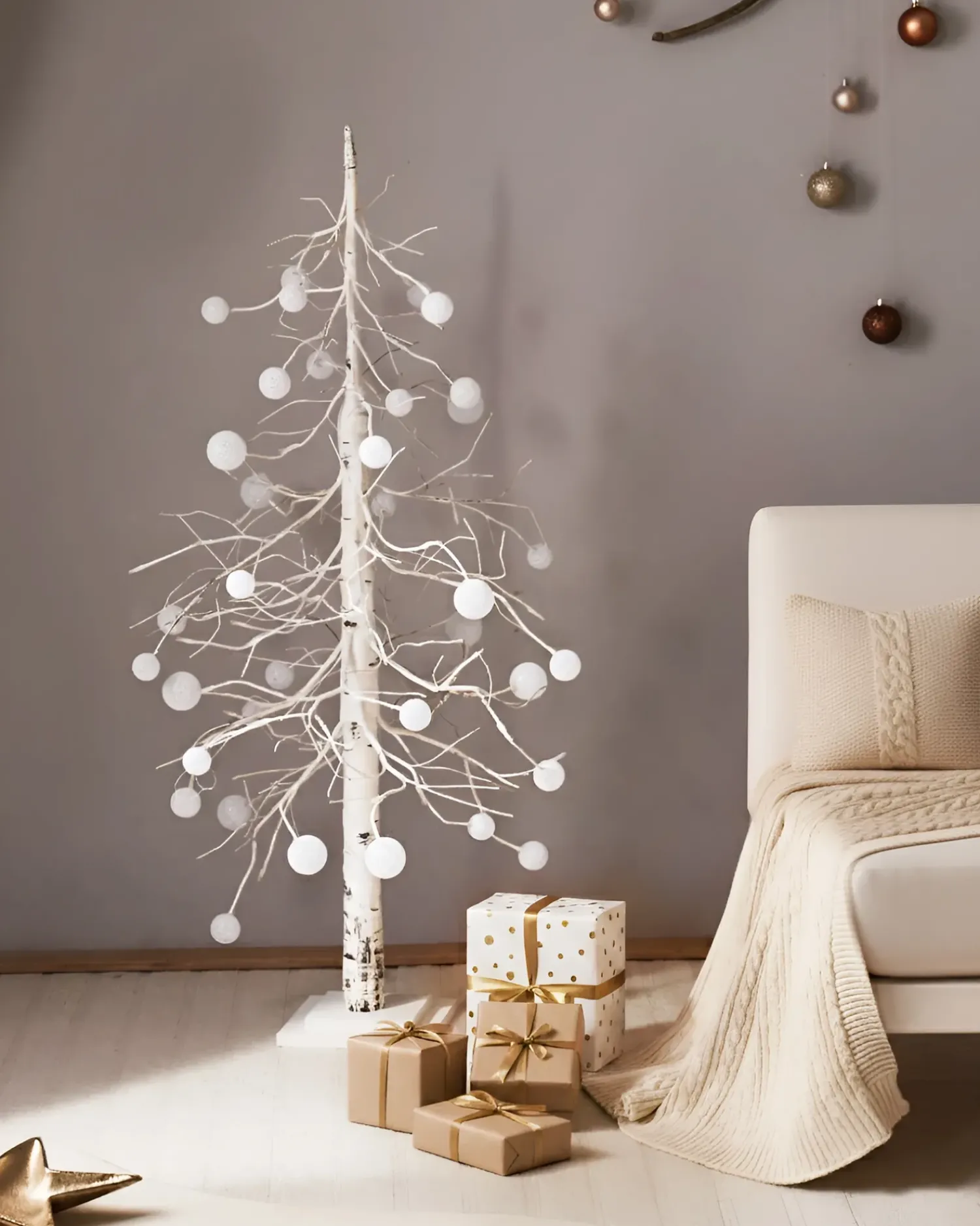 Clearance Beliani Decorazione per esterni LED HOLAR Albero di Natale 122 cm Bianco