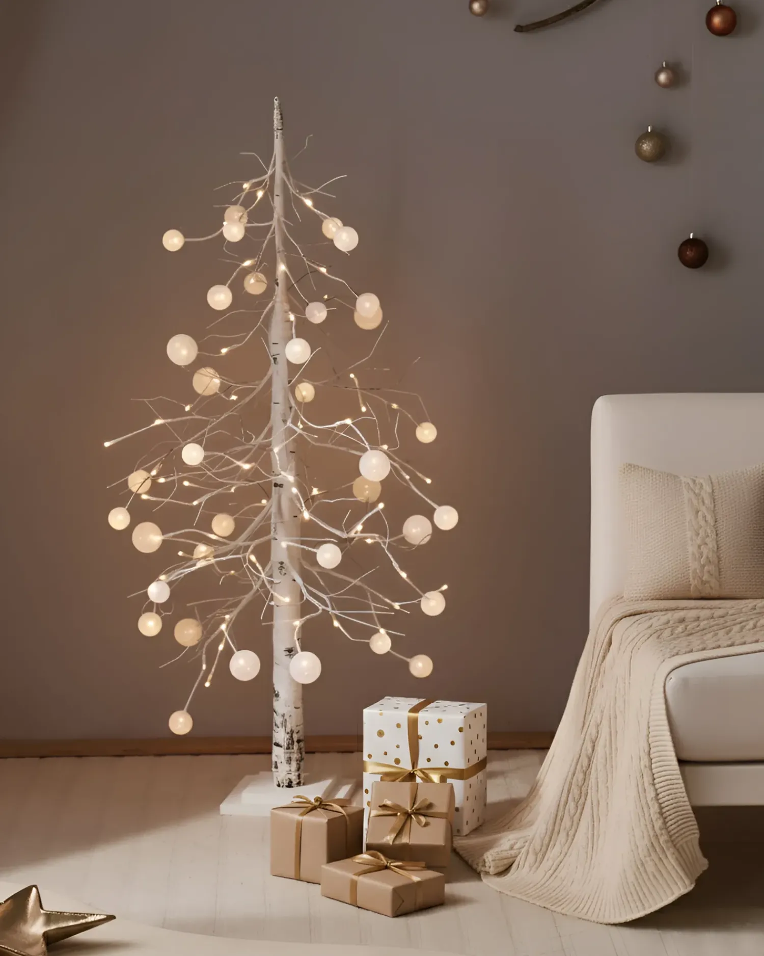 Clearance Beliani Decorazione per esterni LED HOLAR Albero di Natale 122 cm Bianco