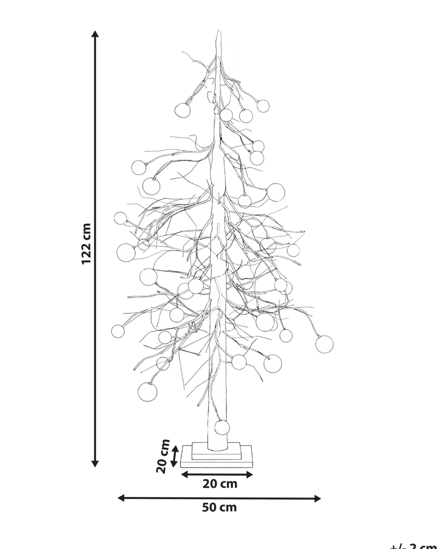 Clearance Beliani Decorazione per esterni LED HOLAR Albero di Natale 122 cm Bianco