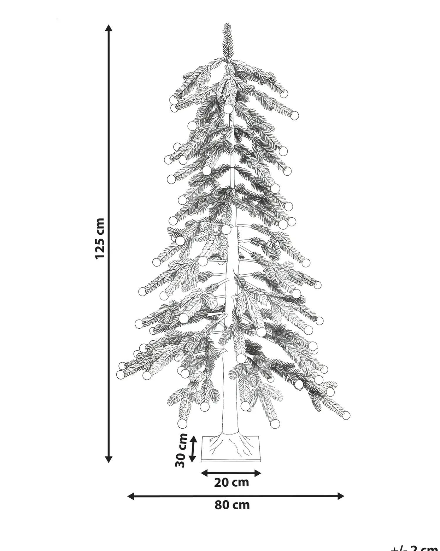 Sale Beliani Decorazione per esterni LED HASSLAN Albero di Natale 125 cm Bianco Bianco Verde