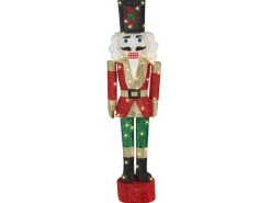 Outlet Beliani Decorazione per esterni LED HORNAVAN Schiaccianoci 120 cm Multicolore Rosso Oro Multicolore
