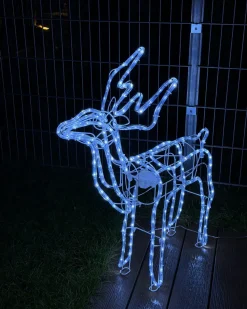 Hot Beliani Decorazione per esterni LED INNNES Renna 94 cm Bianco