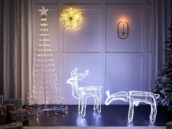 Hot Beliani Decorazione per esterni LED INNNES Renna 94 cm Bianco