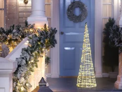 Beliani Decorazione per esterni LED KOTALA Albero di Natale 57 cm Argento