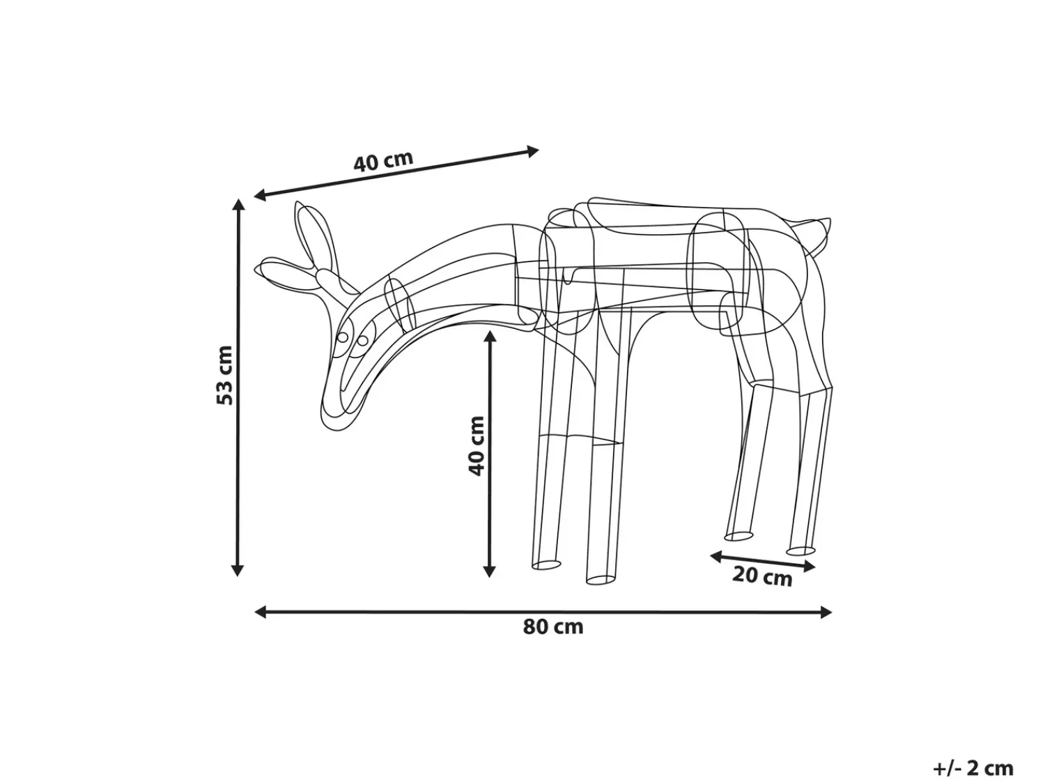 Online Beliani Decorazione per esterni LED KRISTNES Capriolo animato 53 cm Bianco