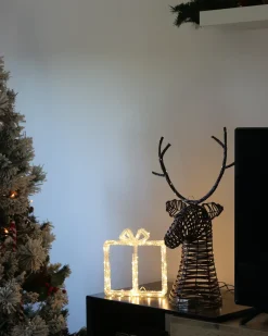 Beliani Decorazione per esterni LED KEMI Regali di Natale 25 cm Bianco