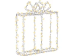 Beliani Decorazione per esterni LED KEMI Regali di Natale 25 cm Bianco