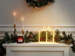 Beliani Decorazione per esterni LED KEMI Regali di Natale 25 cm Bianco