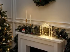 Beliani Decorazione per esterni LED KEMI Regali di Natale 25 cm Bianco