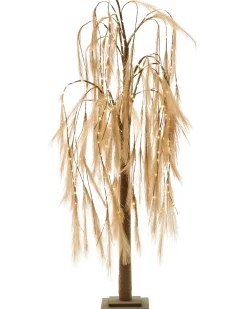 Hot Beliani Decorazione per esterni LED KOPASKER Albero 160 cm Beige Beige Marrone