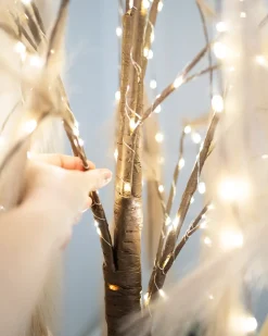 Hot Beliani Decorazione per esterni LED KOPASKER Albero 160 cm Beige Beige Marrone