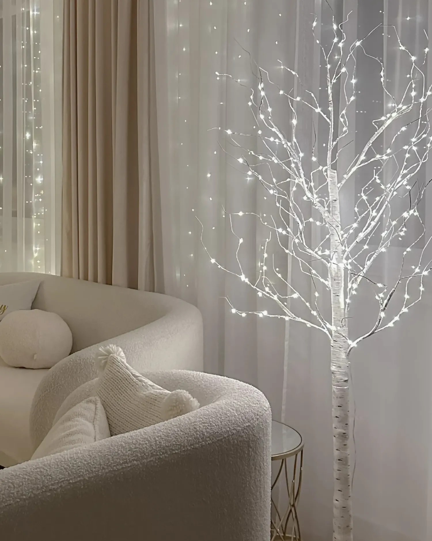 Best Beliani Decorazione per esterni LED LAPPI Albero di Natale Bianco