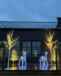 Best Beliani Decorazione per esterni LED LAPPI Albero di Natale Bianco