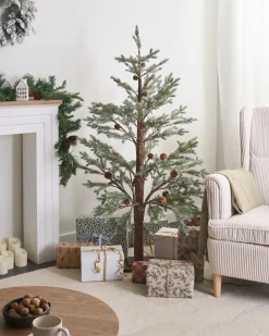 Outlet Beliani Decorazione per esterni LED LAUGARAS Albero di Natale 150 cm Verde Marrone Verde