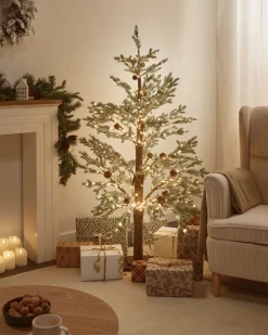 Outlet Beliani Decorazione per esterni LED LAUGARAS Albero di Natale 150 cm Verde Marrone Verde
