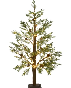 Outlet Beliani Decorazione per esterni LED LAUGARAS Albero di Natale 150 cm Verde Marrone Verde