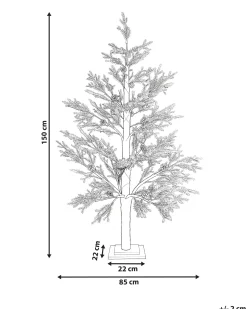 Outlet Beliani Decorazione per esterni LED LAUGARAS Albero di Natale 150 cm Verde Marrone Verde