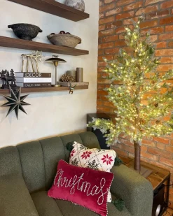 Outlet Beliani Decorazione per esterni LED LAUGARAS Albero di Natale 150 cm Verde Marrone Verde