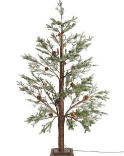 Outlet Beliani Decorazione per esterni LED LAUGARAS Albero di Natale 150 cm Verde Marrone Verde