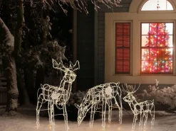 Hot Beliani Decorazione per esterni LED MIKKELI Renna animata 76/47/52 cm Bianco