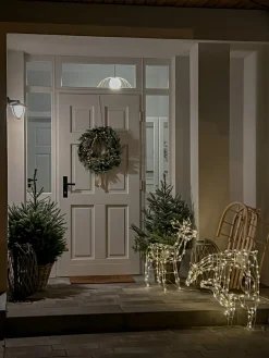 Hot Beliani Decorazione per esterni LED MIKKELI Renna animata 76/47/52 cm Bianco