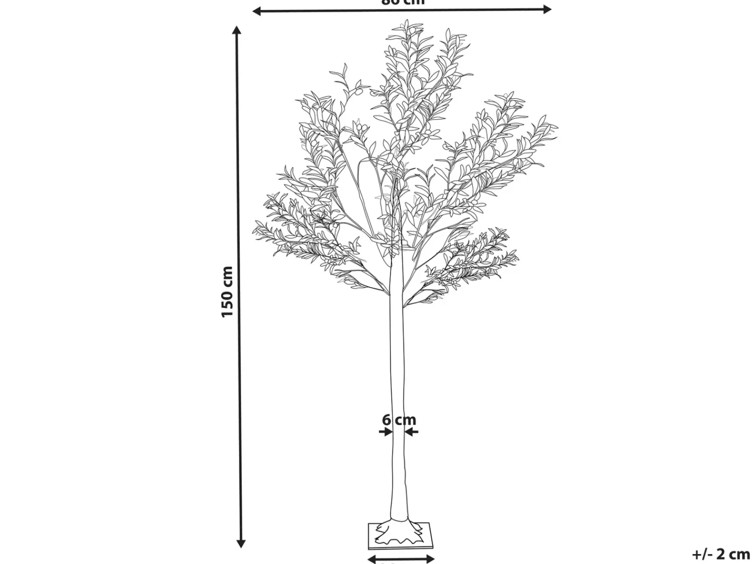 Outlet Beliani Decorazione per esterni LED MELAKKO Albero 150 cm Verde Bianco Verde