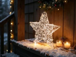 Best Beliani Decorazione per esterni LED MADUM Stella 50 cm Argento