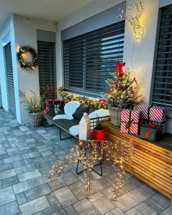 Beliani Decorazione per esterni LED NARUSKA Renna 70 cm Nero