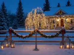 Clearance Beliani Decorazione per esterni LED NILLAKA Albero 145 cm Argento