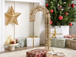 Hot Beliani Decorazione per esterni LED NORRESO Bastoncino di zucchero 74 cm Oro