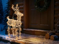 Hot Beliani Decorazione per esterni LED OLDENOR Renna 70 cm Argento