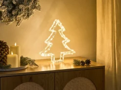New Beliani Decorazione per esterni LED OLBOAN Albero di Natale 34 cm Bianco
