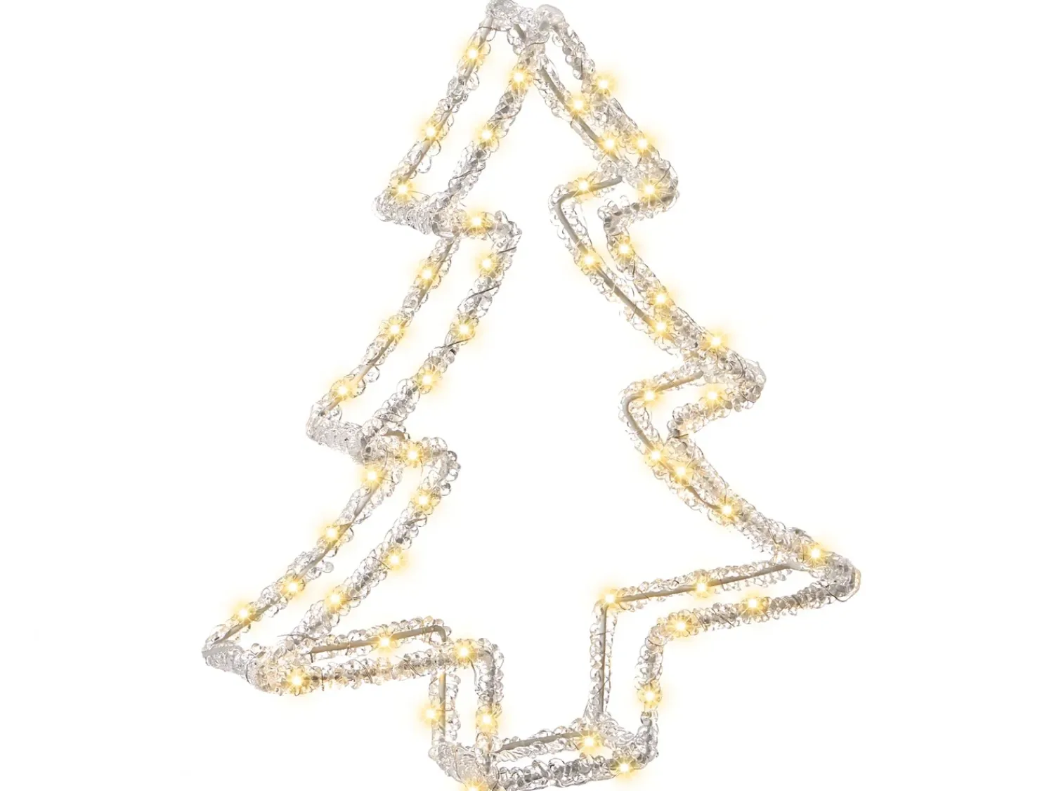 New Beliani Decorazione per esterni LED OLBOAN Albero di Natale 34 cm Bianco