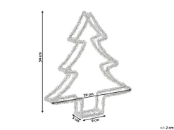 New Beliani Decorazione per esterni LED OLBOAN Albero di Natale 34 cm Bianco