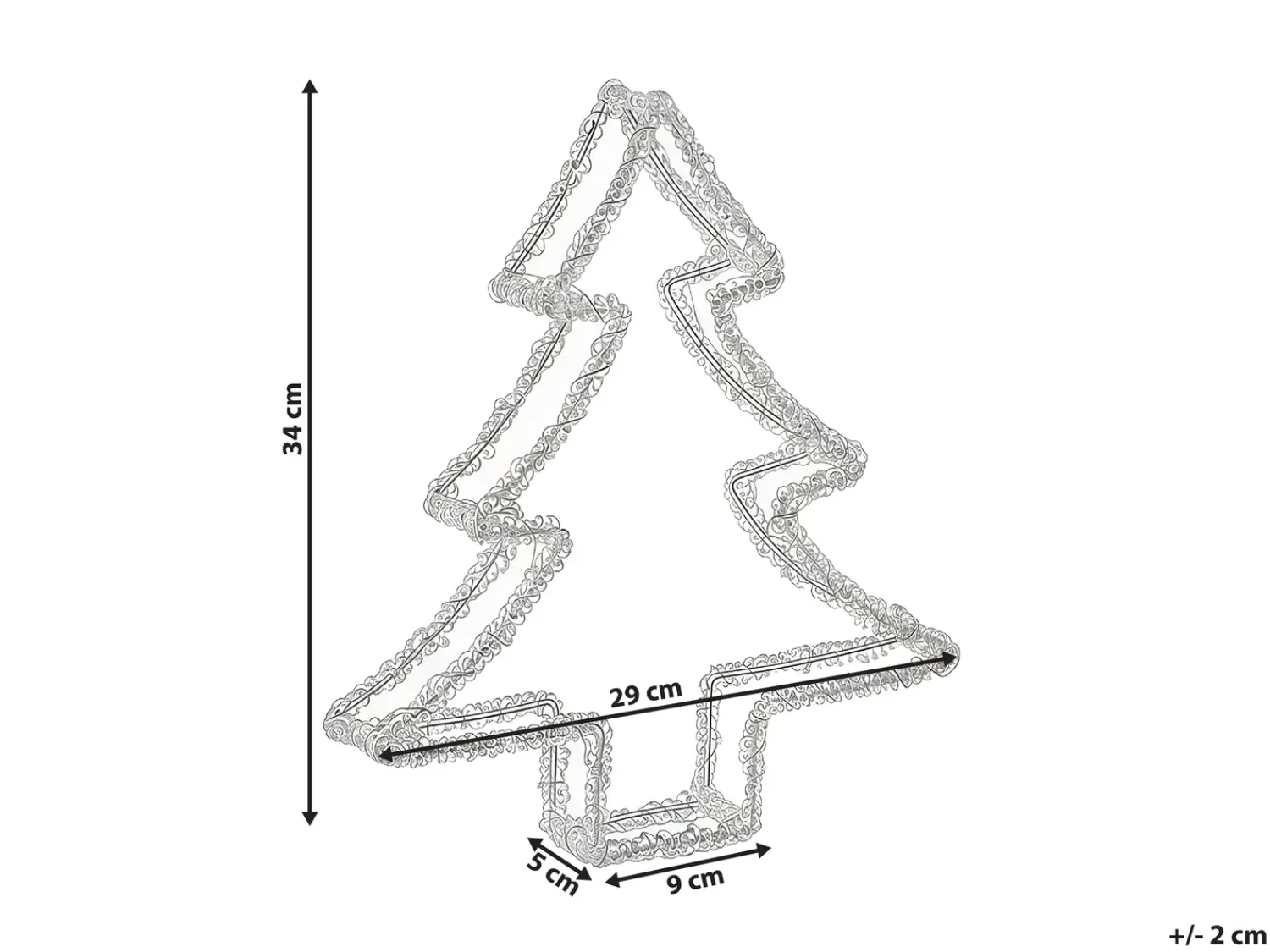 New Beliani Decorazione per esterni LED OLBOAN Albero di Natale 34 cm Bianco