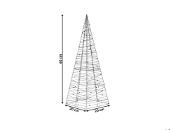 Beliani Decorazione per esterni LED PUKSALA Albero di Natale 60 cm Argento