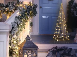 Beliani Decorazione per esterni LED PUKSALA Albero di Natale 60 cm Argento