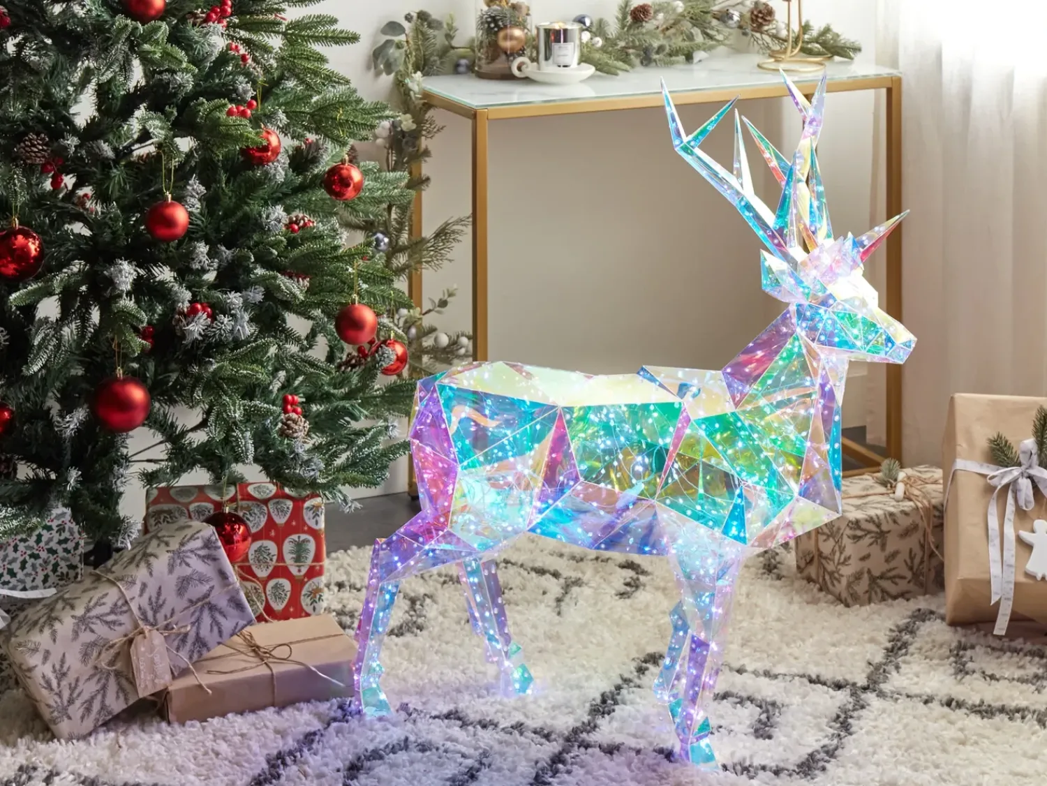 New Beliani Decorazione per esterni LED POLARIS Renna 90 cm Multicolore